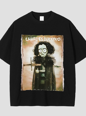 CHARLIES LUCKYNO美式潮牌艺术剑心传奇重磅纯棉情侣装短袖T恤潮