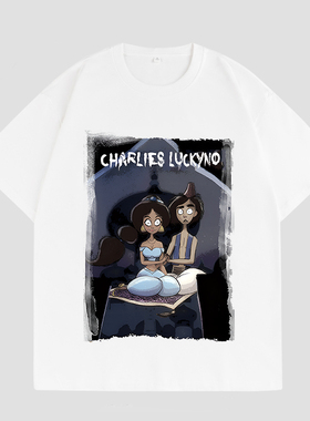 CHARLIES LUCKYNO阿拉丁神话潮牌喷绘环保印花宽松情侣款短袖T恤