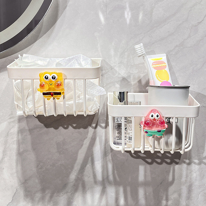 洗脸巾废弃收纳盒海绵宝宝可爱卡通擦脸棉柔巾二次收纳壁挂置物架,收纳整理,洗脸巾收纳盒,淘宝优惠券,粉丝福利购,淘宝优惠卷