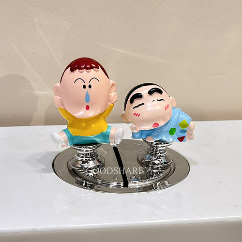 可爱阿呆小新马桶开关按钮按压器