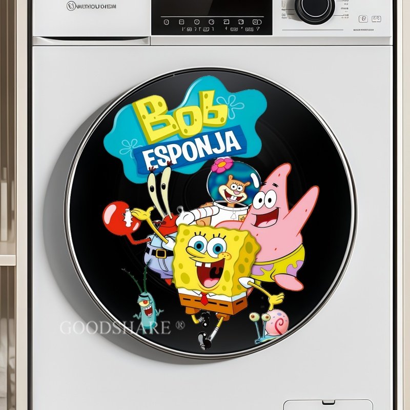 海绵宝宝滚筒洗衣机贴纸外壳遮丑可爱装饰贴画窗花玻璃静电贴自粘,家居饰品,涂鸦墙贴,淘宝优惠券,粉丝福利购,淘宝优惠卷