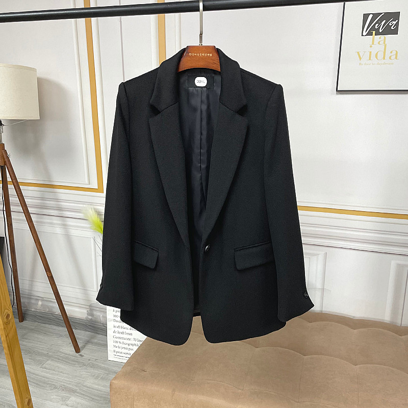 职业女装短款黑色西服领2025新款