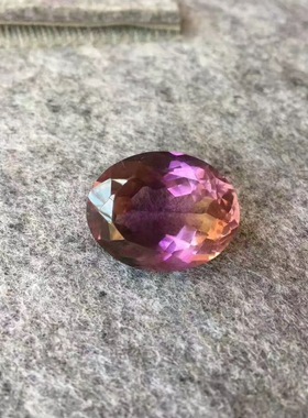 28.65克拉天然紫黄晶裸石椭圆形戒面吊坠裸石鸽子蛋国检证书