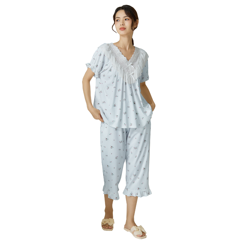 可爱小碎花家居服套装可外穿