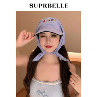 童趣卡通刺绣火焰图案速干头巾帽夏天透气薄款防水嘻哈帽防晒帽子