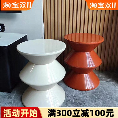 边几简约家用沙发侧边柜可移动迷你小茶几小户型个性沙漏摆件装饰