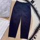 垂感百搭休闲通勤烟管裤 女秋冬宽松显瘦抗皱镰刀裤 裤 藏蓝色西装