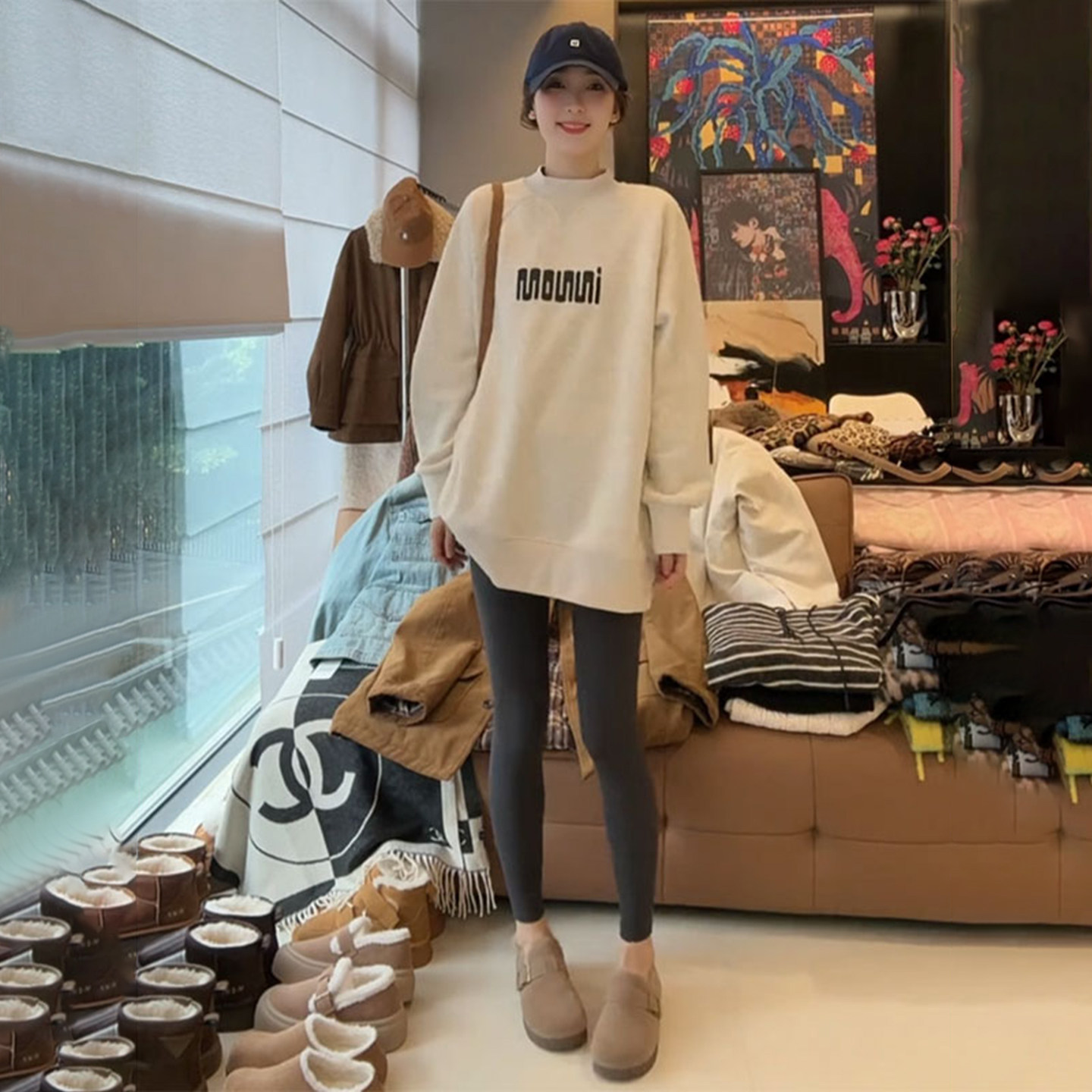 半高领欧货卫衣中长款打底衫