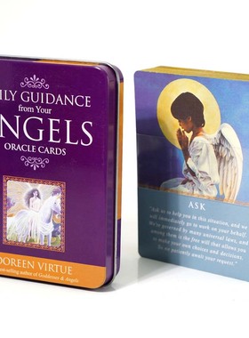 英文铁盒Daily Guidance from your Angels 每日天使指引神谕卡