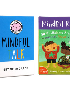 儿童头脑风暴Mindful Kids Talk 英文谈话游戏家庭聚会休闲卡牌
