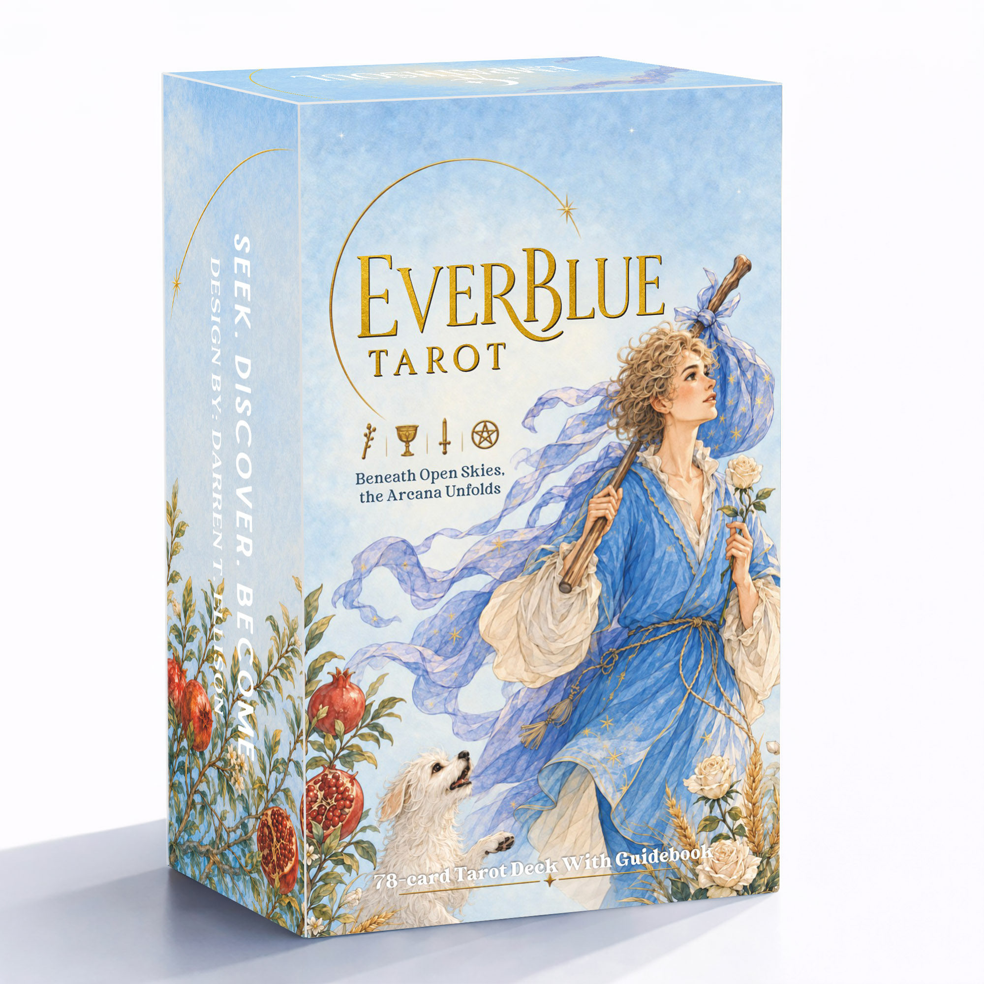 天空边框塔牌 原创Everblue Tarot 天地盖 12x7CM英文卡牌游戏