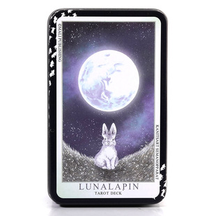 Lunalapin Rabbit Tarot铁盒 可爱兔子月下兔英文塔罗牌