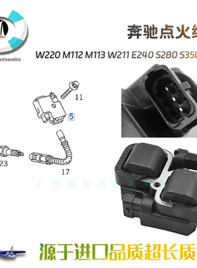 适用奔驰W220 M112 M113 W211 E240 S280S350S500点火线圈高压包