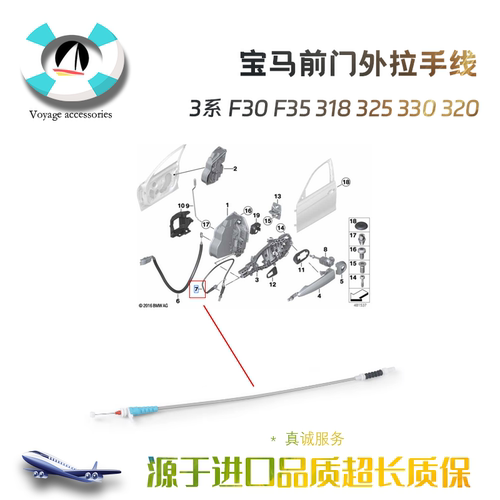 3系F30F35325前车门外拉手线