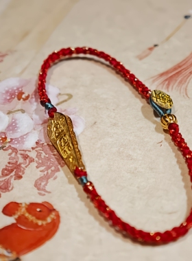 天钺｜马年安太岁＊原创设计18k本命年红绳手链