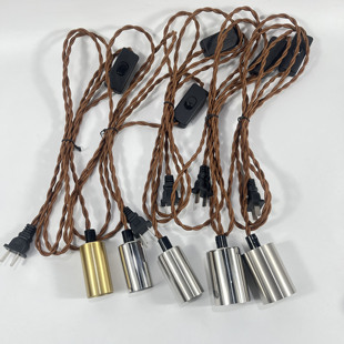 E27 E14螺口灯座灯泡灯头线悬吊插头灯座带开关插座DIY LED配件