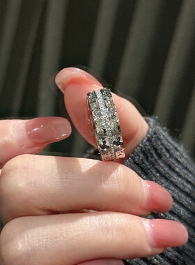 S925纯银韩版小众碎冰冰爆闪戒指韩系简约基础款锆石指环银饰批发