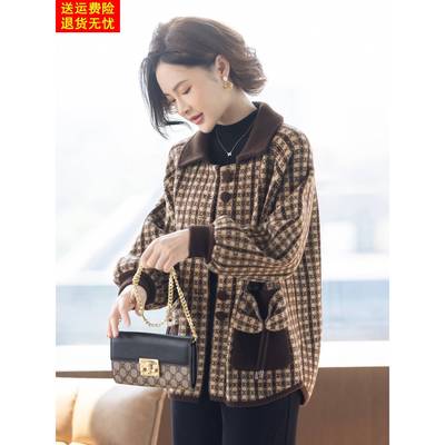 妈妈款洋气休闲外套秋冬天2025新款上衣服中老年人妇女秋装50多岁