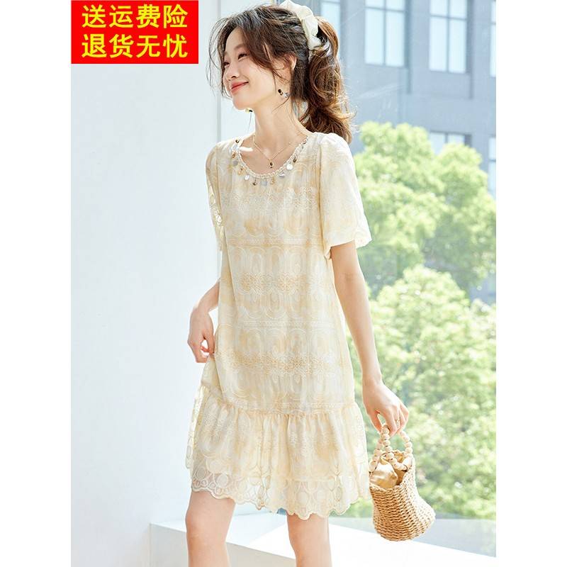 彷蚕丝桑蚕丝女装2025新款今年流行的热款减龄超级热夏美裙
