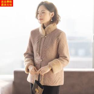新中式妈妈洋气冬装外套2025新款时尚50多岁中老年妇女冬天上衣服