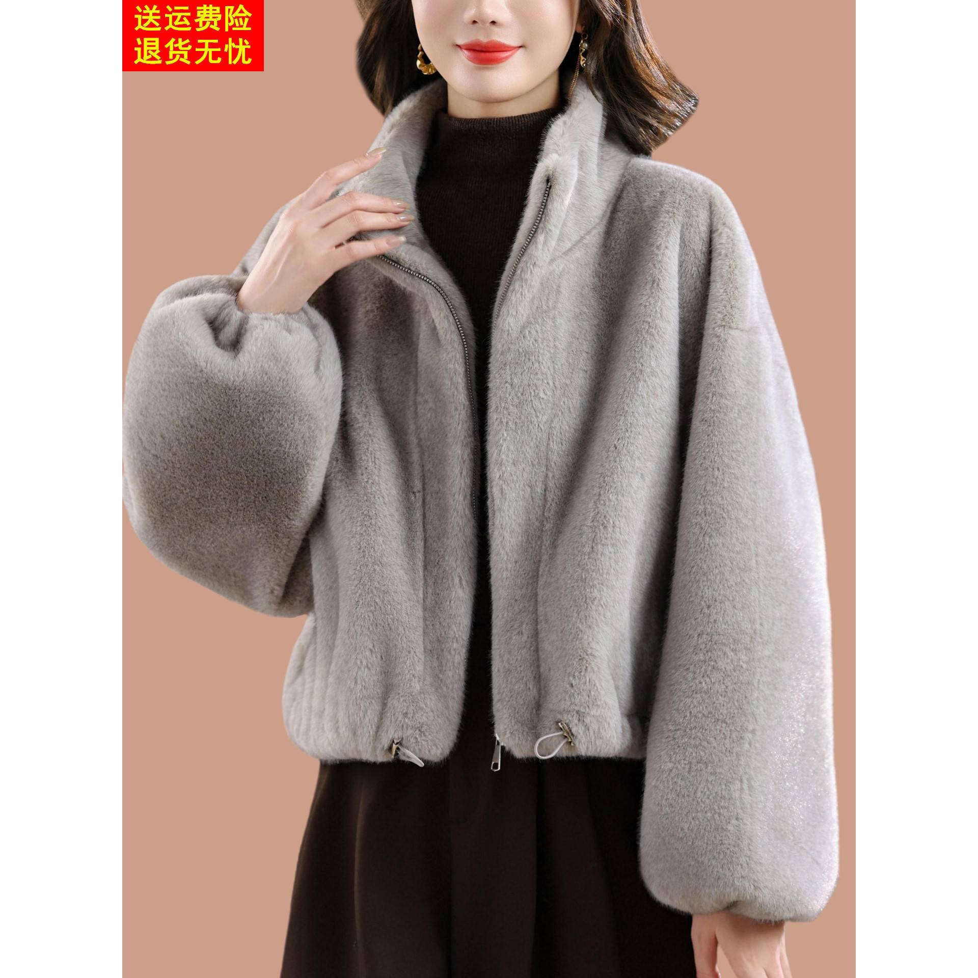 皮毛一体2025新款爆款海宁皮草外套女年轻款短款加厚水貂绒毛大衣