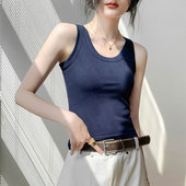 修身 显瘦时尚 简约衬衫 歌倍尚纯色吊带背心女2025夏季 内搭无袖 上衣