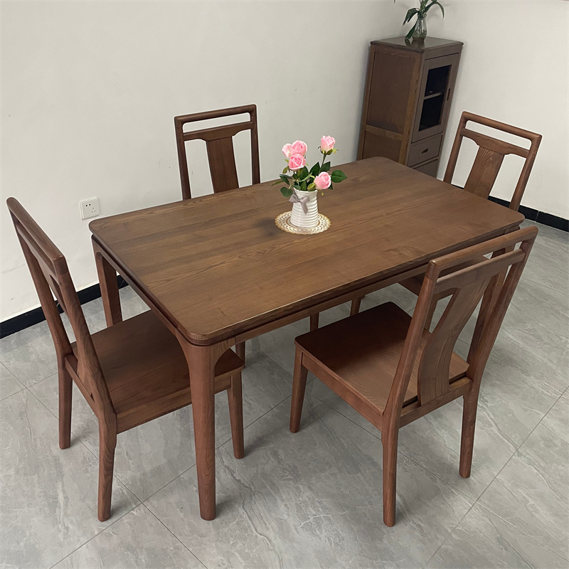 泽韵家庭 胡桃木长方形饭桌实木餐桌椅餐厅家具简约桌子吃饭家用