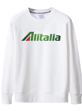 Alitalia意大利航空创意标志休闲班服薄款纯色卫衣男女纯棉衣服