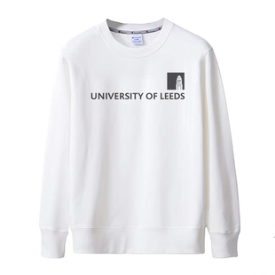 新款英国利兹大学Leeds纯棉纪念衫男女衣服薄款宽松套头卫衣