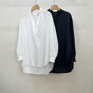 V领套头衬衫 A字廓形设计感重工打揽压褶长袖 女上衣 新品 2026春夏季