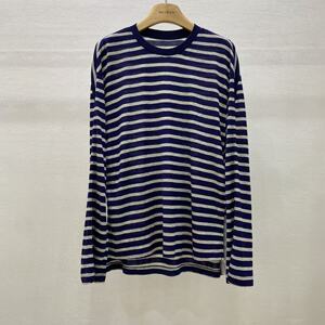 26春夏新品软糯亲肤海军风叠穿百搭条纹圆领侧开叉亚麻防晒T恤衫