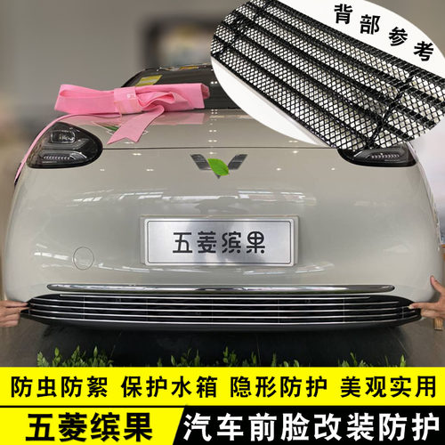 五菱缤果中网改装饰条 前脸专用汽车用品防虫网配件亮条防护前杠