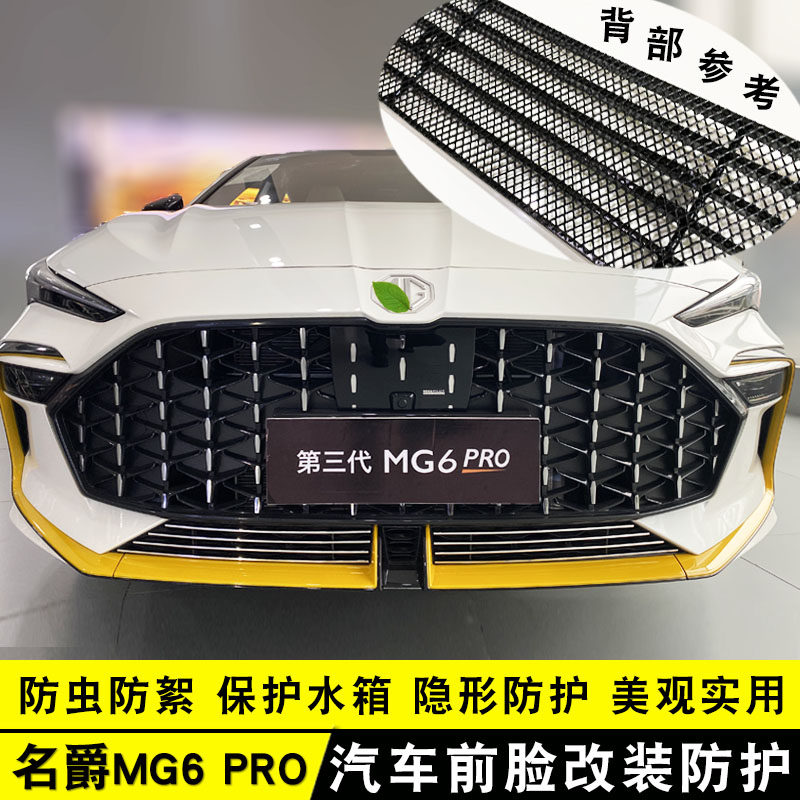 21-23款名爵mg6Pro中网外观改装饰条 前脸保险杠专用防虫网零配件