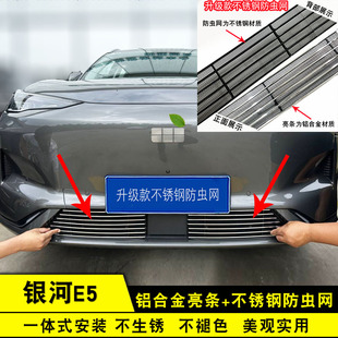 饰条配件汽车用品亮条 前脸专用改装 适用于银河E5中网装 饰防虫网