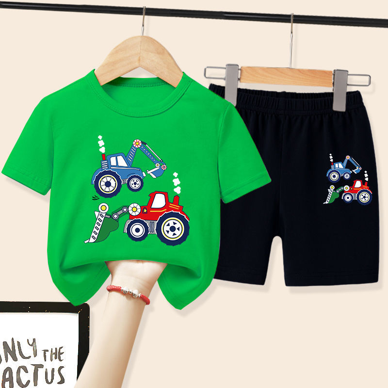 两件套儿童夏装男童短袖套装中大童幼童吸汗打底衫帅气宝宝夏天潮