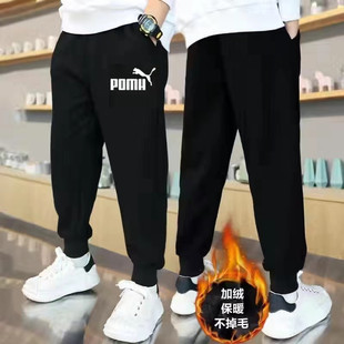 秋冬加绒加厚运动裤男童裤子外穿洋气一体绒儿童保暖休闲裤学生潮