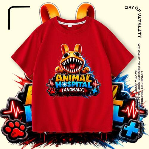 Animal Hospital Anomaly动物医院异常男童短袖T恤夏季儿童款上衣