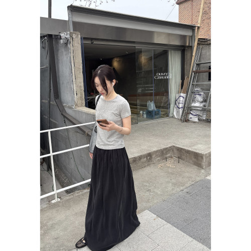 宽松垂感半身遮胯遮肉敲显瘦长裙