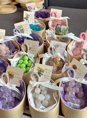 水晶透明葡萄皂可爱仿真葡萄串香皂卫生间装饰创意伴手礼葡萄肥皂