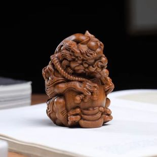 澳洲老山檀香五帝貔貅手把件高油奶香雕刻挂件文玩盘玩工艺品摆件