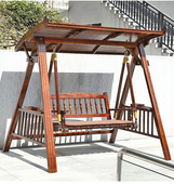 秋千户外庭院实木摇椅别墅露台院子花园吊椅成人多人防腐木荡秋千