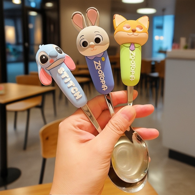 正品疯狂动物城勺子叉子套装