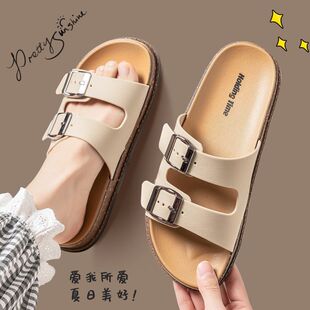 女2025新款 利达妮双带勃肯拖鞋 夏防滑舒适透气一字拖软底外穿