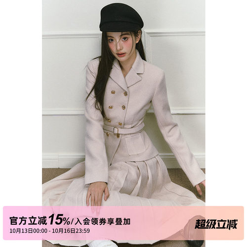 1PSTUDIO学院风百褶半裙套装