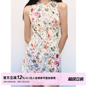 白色肌理碎花无袖 风传花信 连衣裙女秋冬收腰背心裙 STUDIO