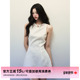 白色亚麻刺绣背心连衣裙女秋冬挖肩设计感收腰无袖 STUDIO 短裙