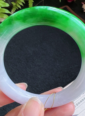 圆条54圈口缅甸天然A货老坑种翡翠手镯玉镯子平洲直供099D0128