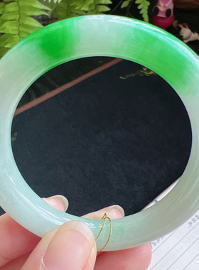 圆条51圈口缅甸天然A货老坑种翡翠手镯玉镯子平洲直供098D0131