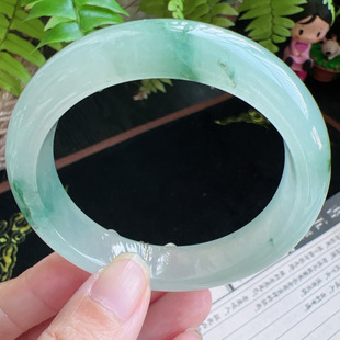 55圈口缅甸天然A货老坑种玉镯平洲翡翠手镯精选编号051D0313E