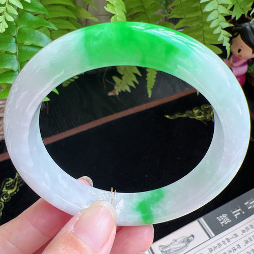 57圈口缅甸天然A货老坑种翡翠手镯平洲翡翠手镯精选编号060D0316